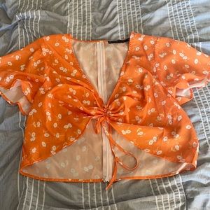 Orange crop top